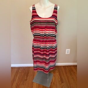 LOFT Multicolor Striped Sleeveless Mini Dress